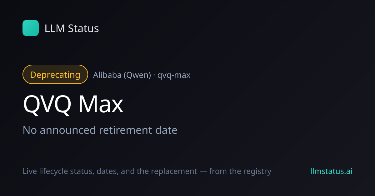 QVQ Max deprecated