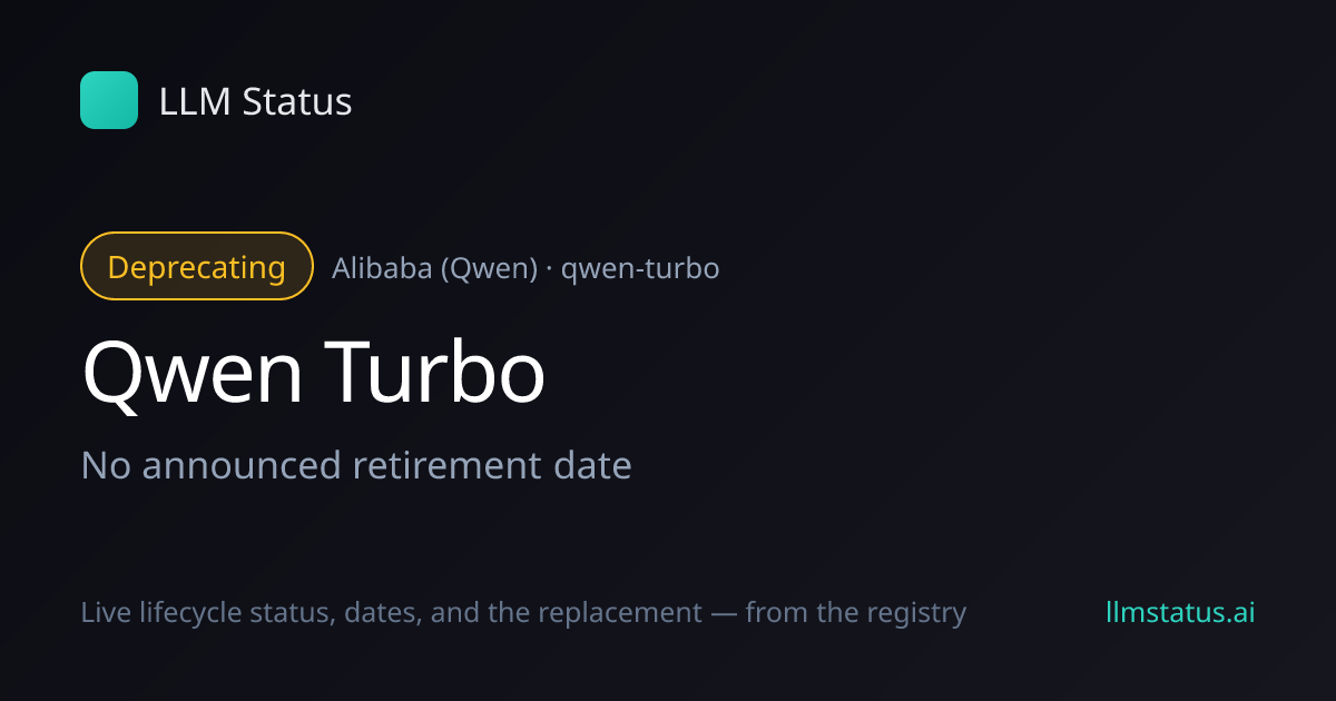 Qwen Turbo deprecated
