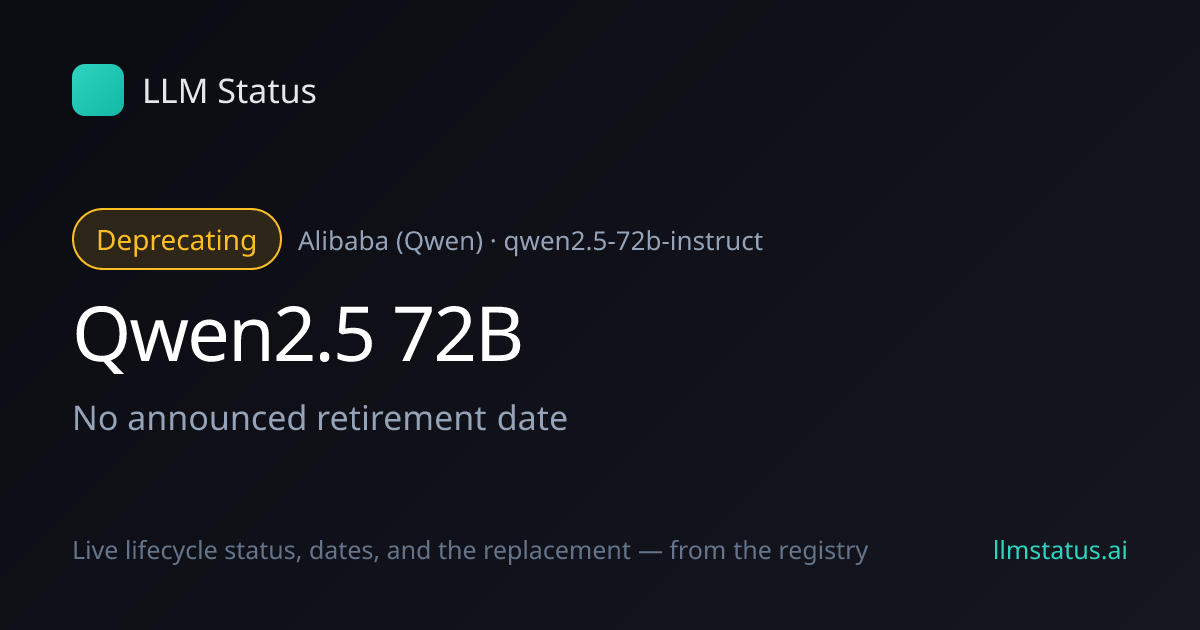 Qwen2.5 72B deprecated → Qwen3 Max