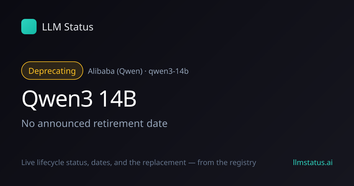 Qwen3 14B deprecated