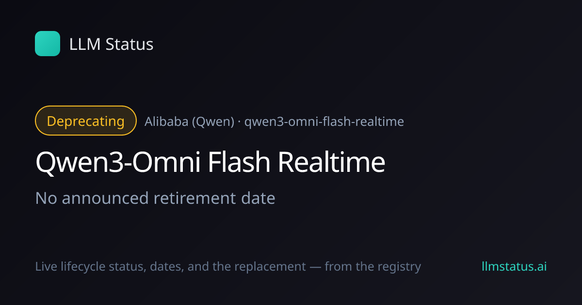 Qwen3-Omni Flash Realtime deprecated