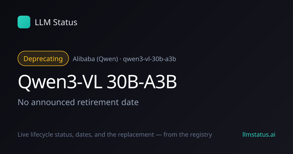 Qwen3-VL 30B-A3B deprecated