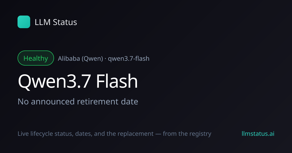 New model: Qwen3.7 Flash (Alibaba (Qwen))