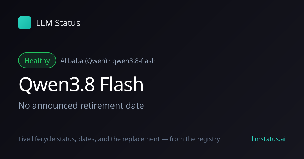 New model: Qwen3.8 Flash (Alibaba (Qwen))
