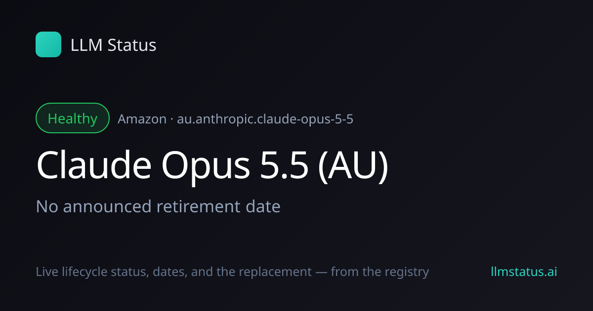 New model: Claude Opus 5.5 (AU) (Amazon)