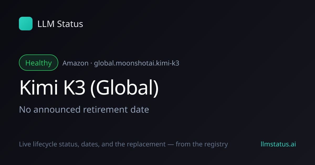 New model: Kimi K3 (Global) (Amazon)