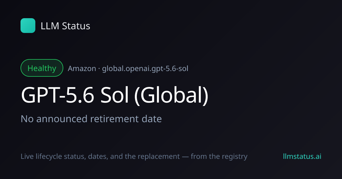 New model: GPT-5.6 Sol (Global) (Amazon)
