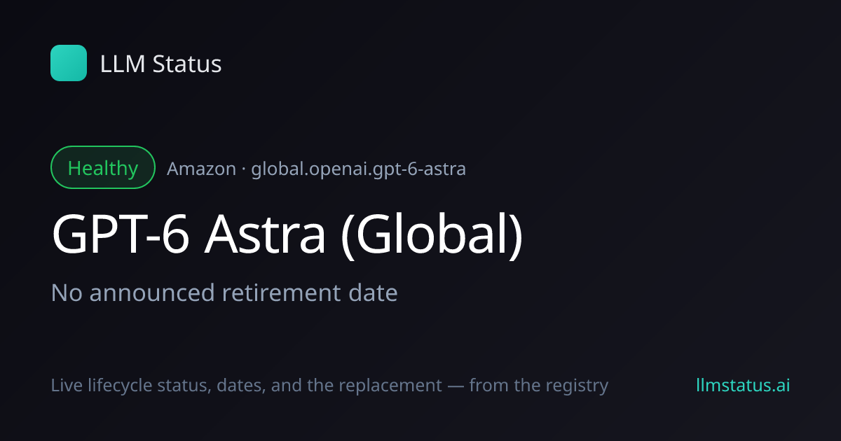 New model: GPT-6 Astra (Global) (Amazon)