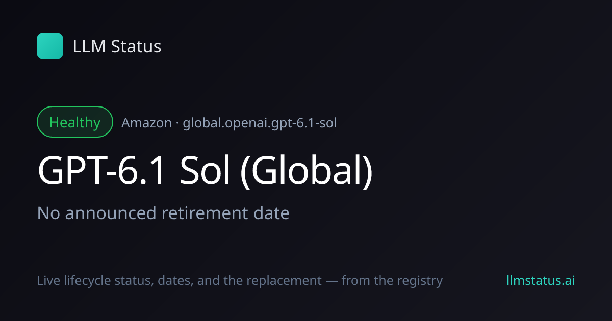 New model: GPT-6.1 Sol (Global) (Amazon)