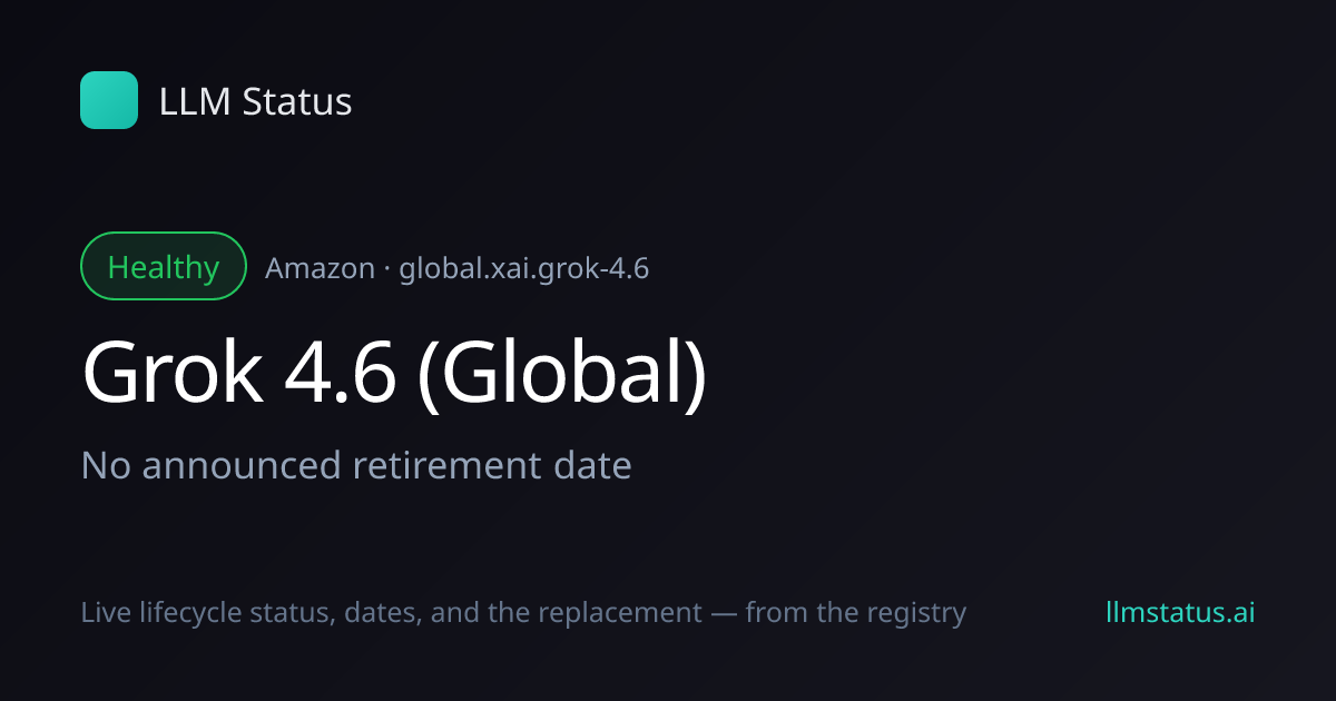 New model: Grok 4.6 (Global) (Amazon)