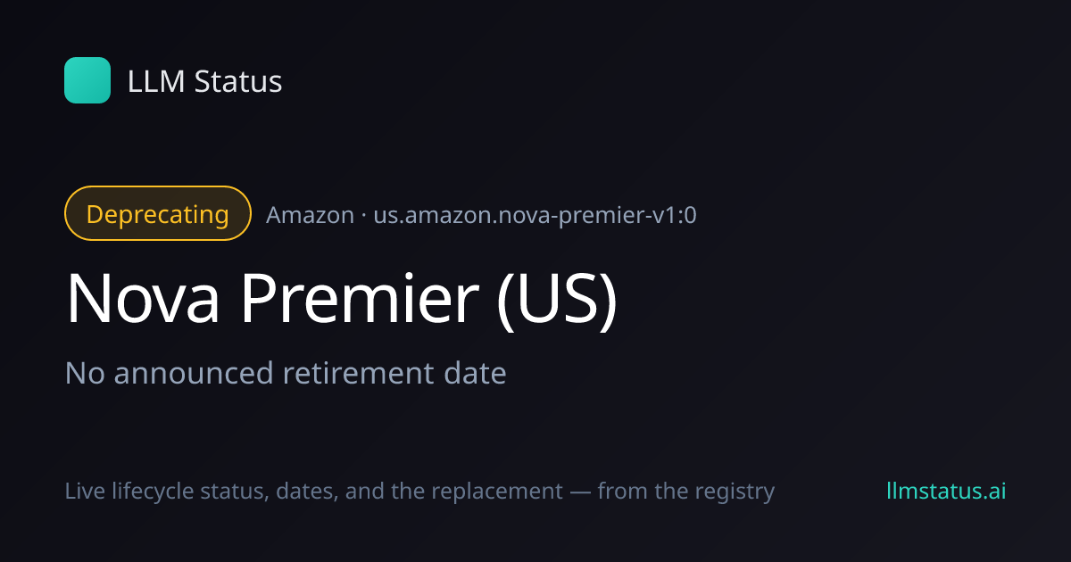 Nova Premier (US) deprecated