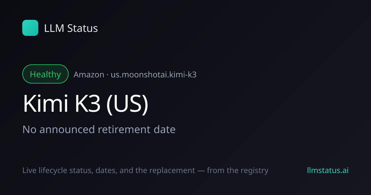 New model: Kimi K3 (US) (Amazon)