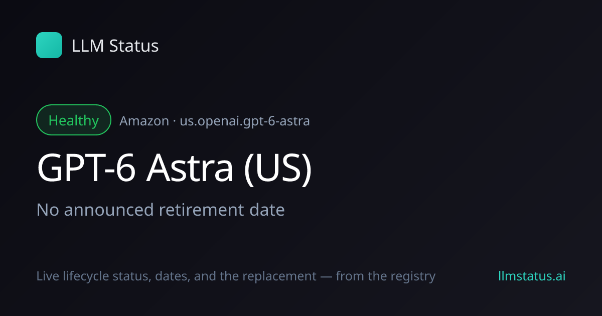 New model: GPT-6 Astra (US) (Amazon)