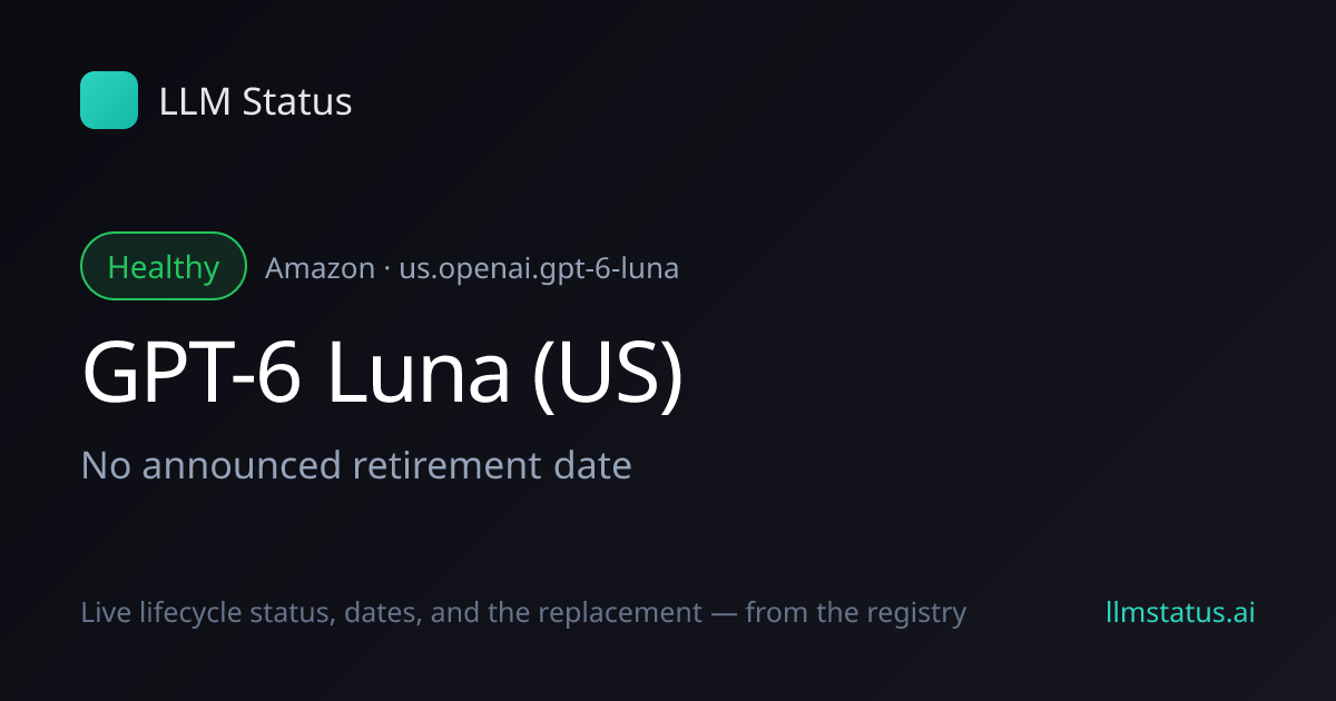 New model: GPT-6 Luna (US) (Amazon)