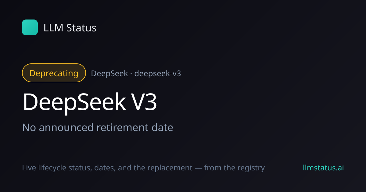 DeepSeek V3 deprecated → DeepSeek V4 Pro