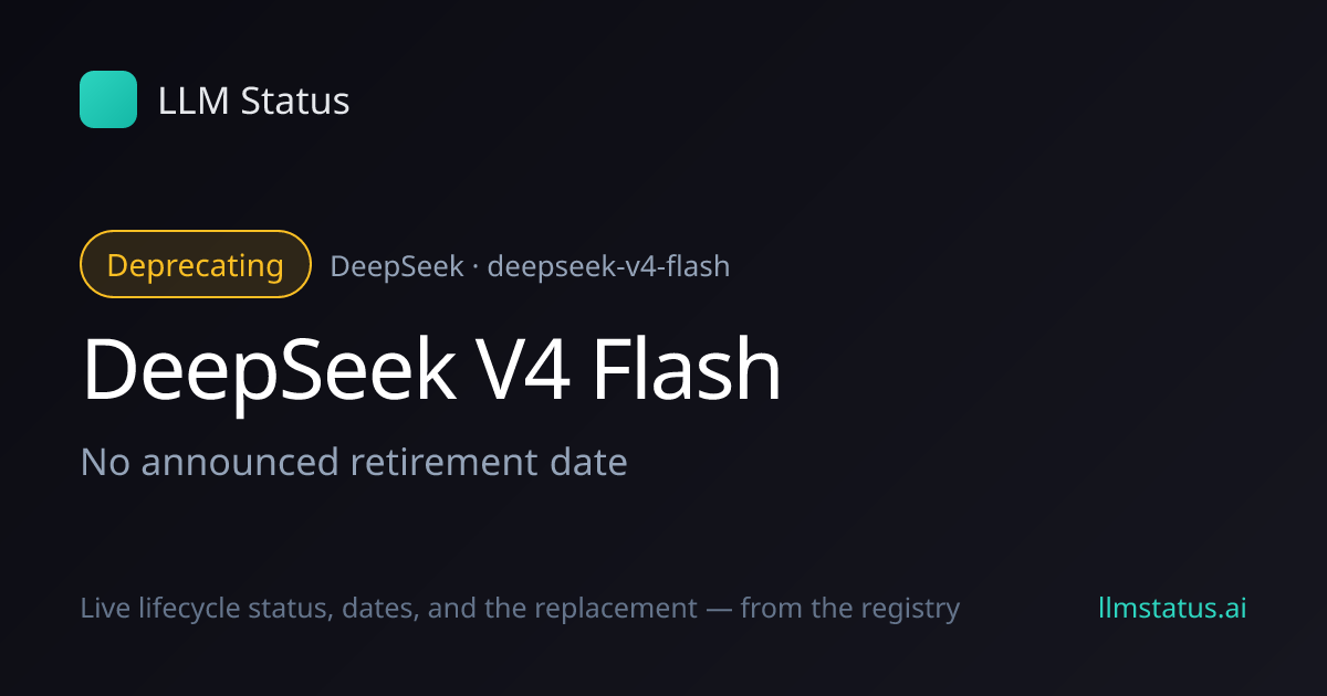 DeepSeek V4 Flash deprecated