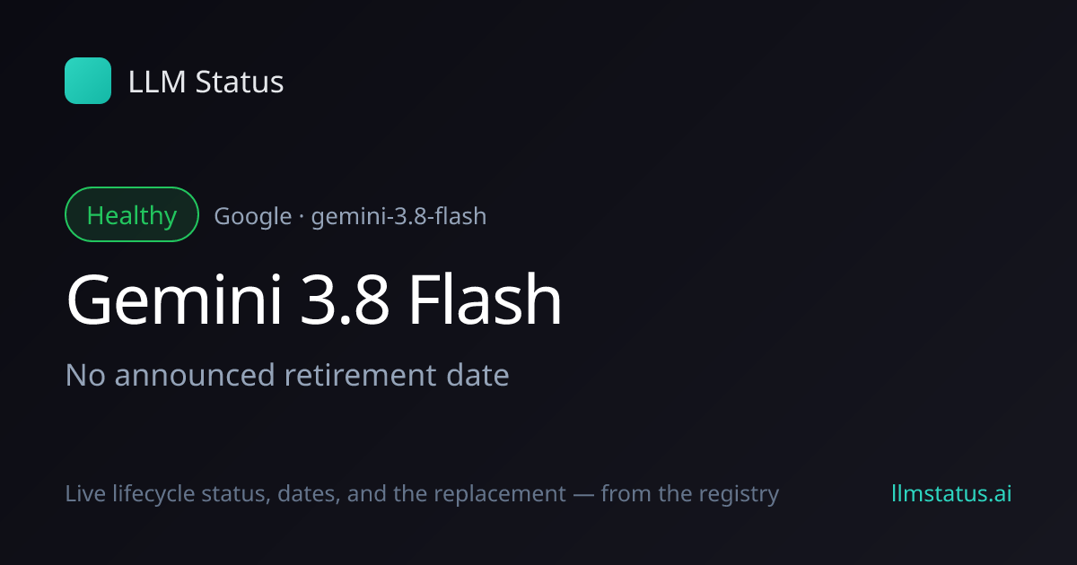 New model: Gemini 3.8 Flash (Google)