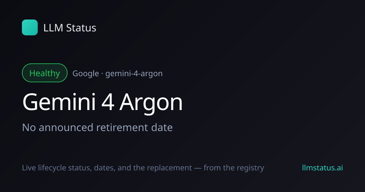 New model: Gemini 4 Argon (Google)
