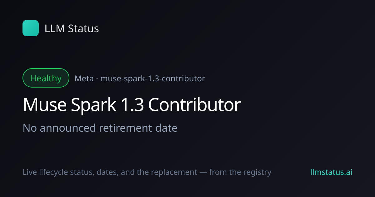 New model: Muse Spark 1.3 Contributor (Meta)