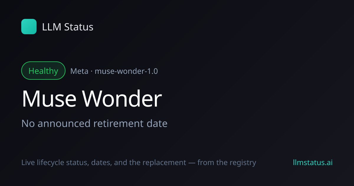 New model: Muse Wonder (Meta)