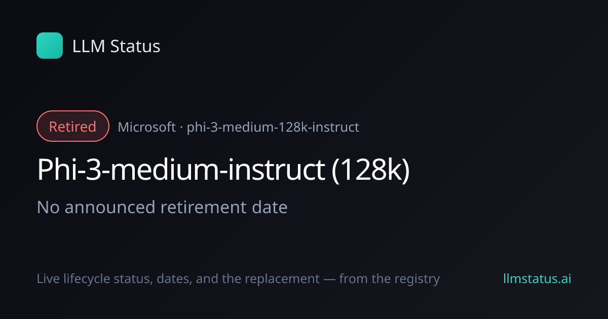 Phi-3-medium-instruct (128k) retired → Phi-4