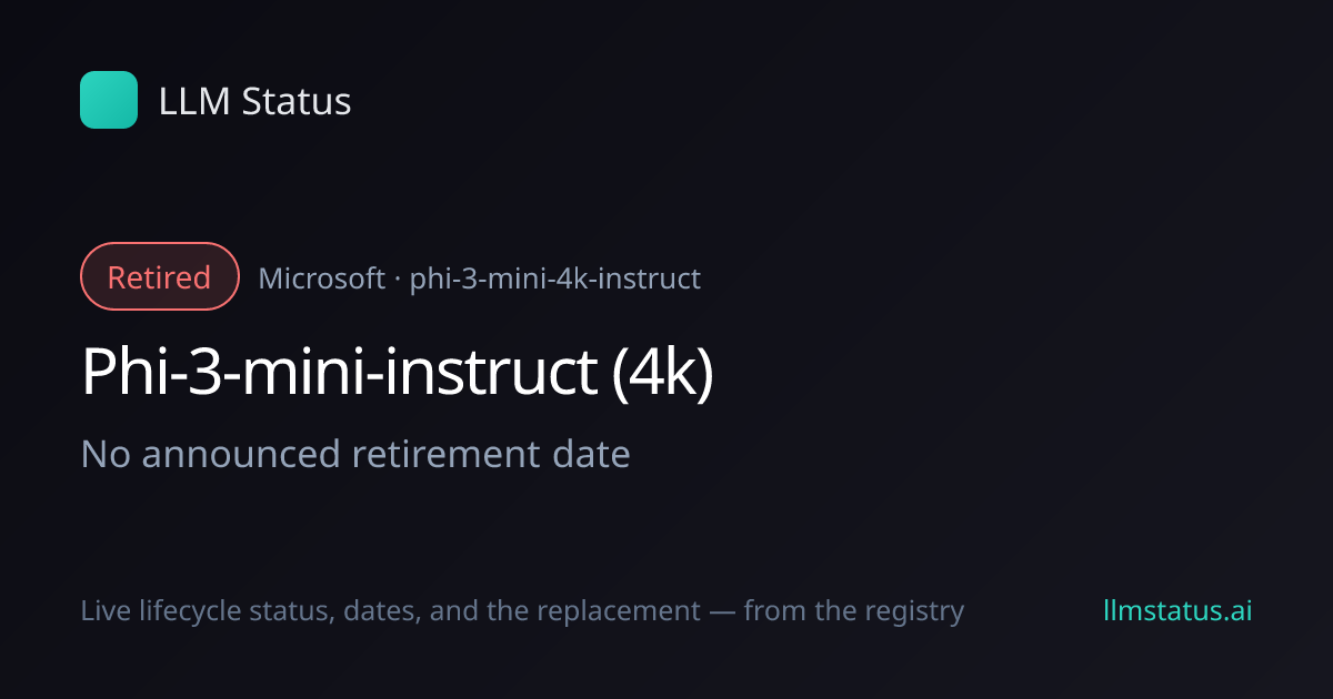 Phi-3-mini-instruct (4k) retired → Phi-4