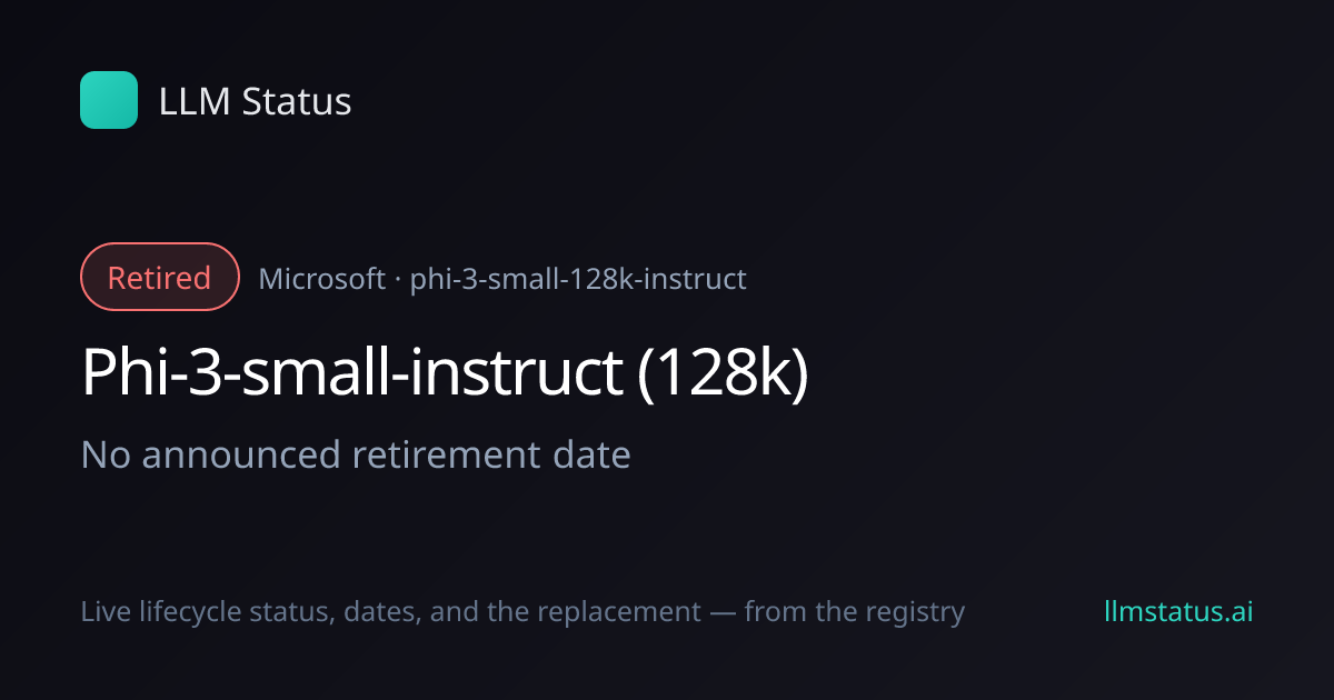 Phi-3-small-instruct (128k) retired → Phi-4