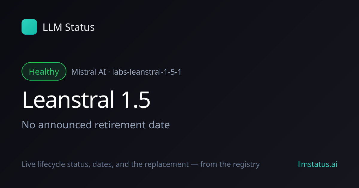 New model: Leanstral 1.5 (Mistral AI)