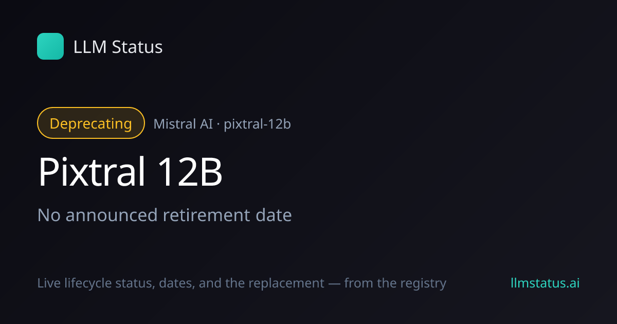 Pixtral 12B deprecated