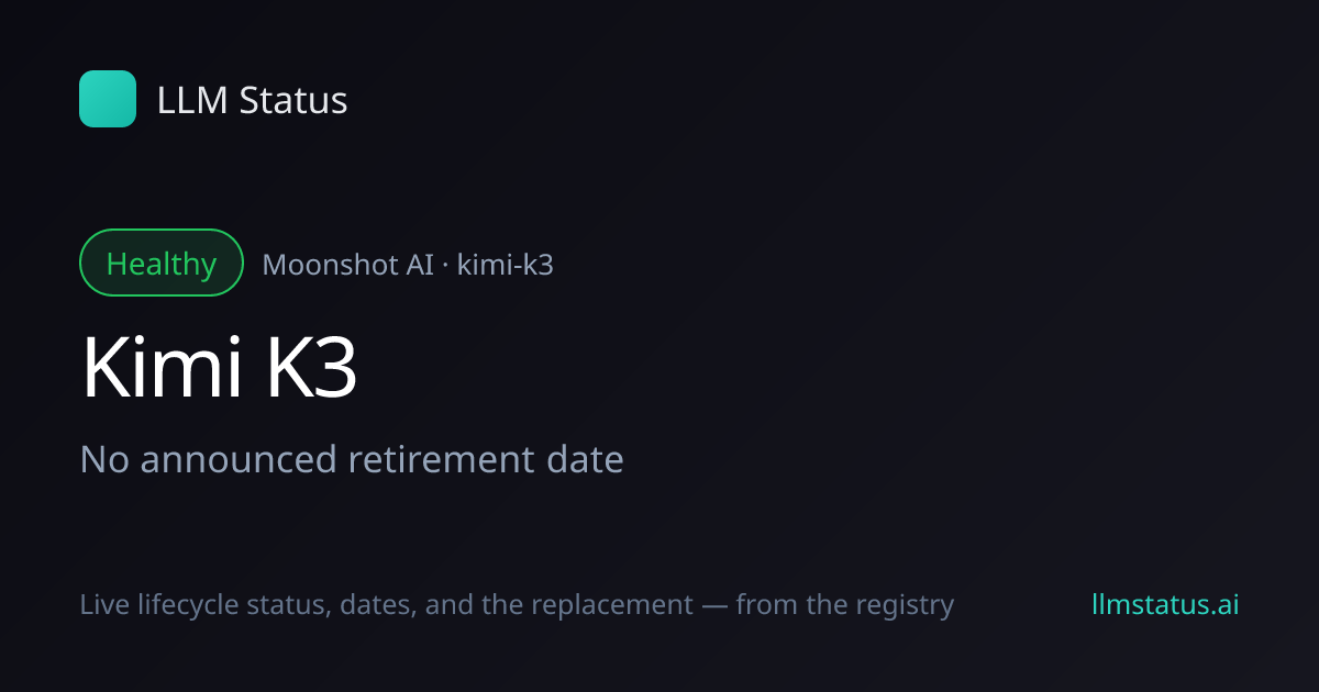 New model: Kimi K3 (Moonshot AI)