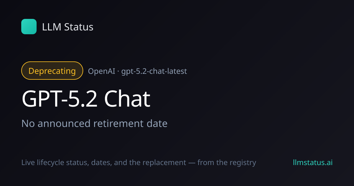 GPT-5.2 Chat deprecated