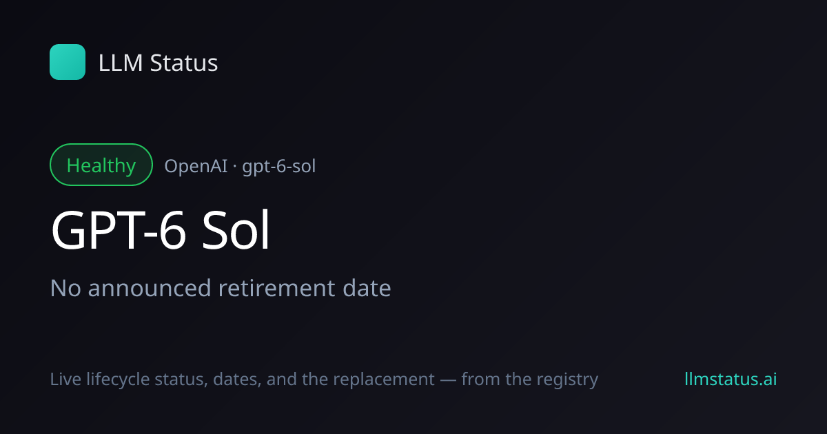New model: GPT-6 Sol (OpenAI)